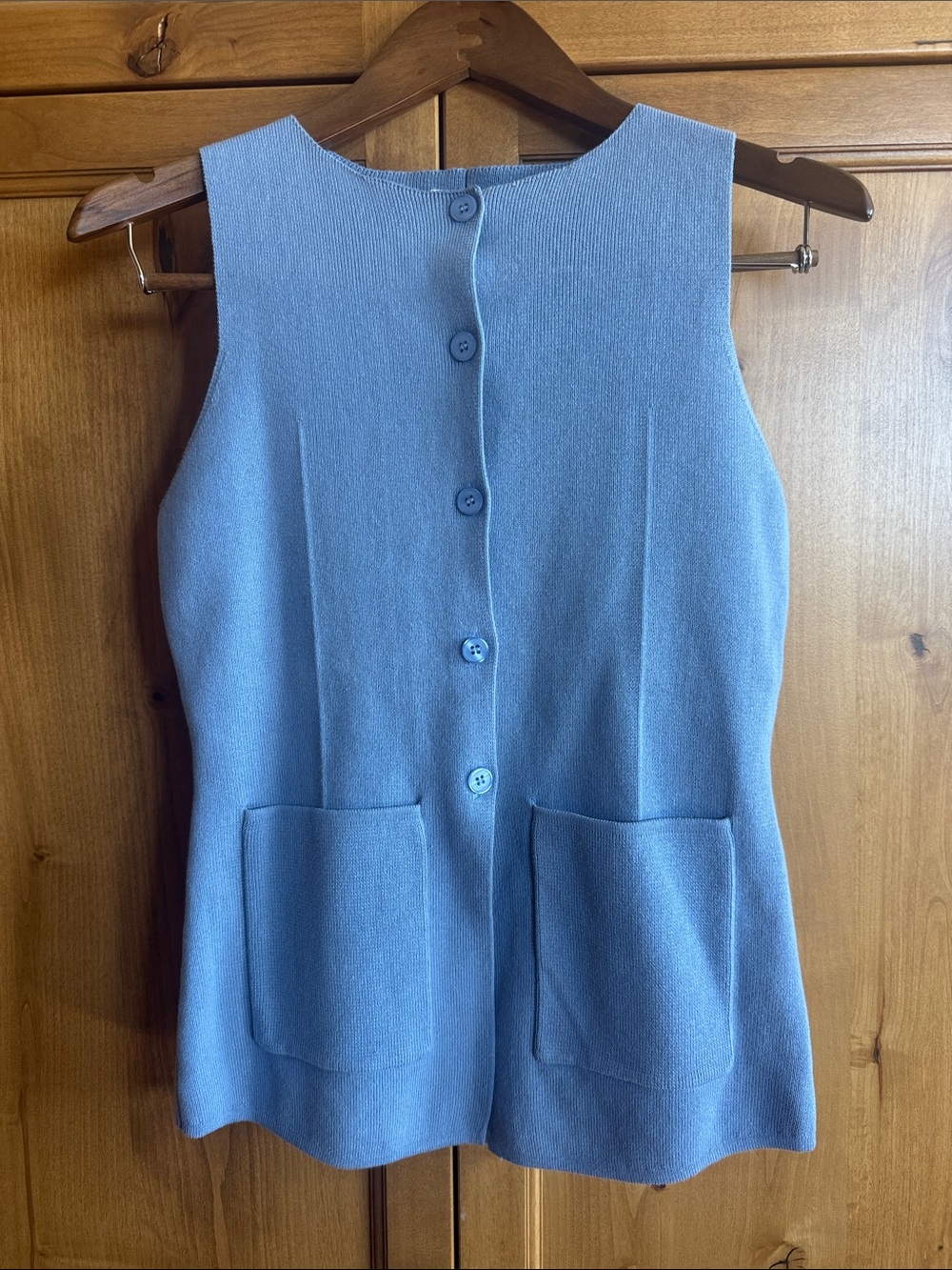 The Workshop Blue Button Knit Vest